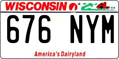 WI license plate 676NYM