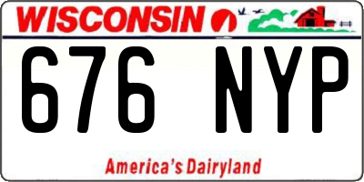 WI license plate 676NYP