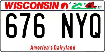WI license plate 676NYQ