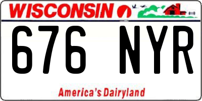 WI license plate 676NYR