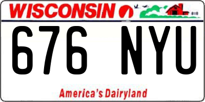 WI license plate 676NYU