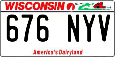 WI license plate 676NYV