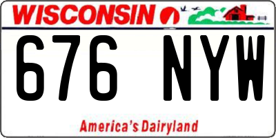 WI license plate 676NYW