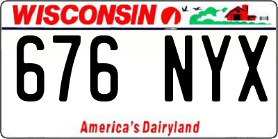 WI license plate 676NYX