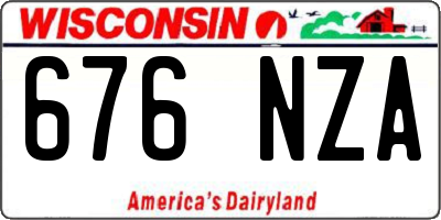 WI license plate 676NZA