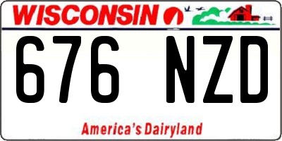 WI license plate 676NZD