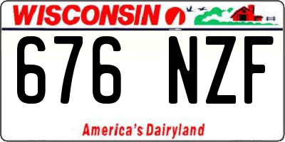 WI license plate 676NZF