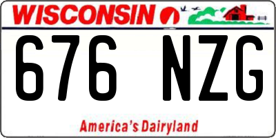WI license plate 676NZG