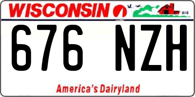 WI license plate 676NZH