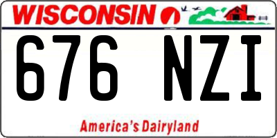 WI license plate 676NZI