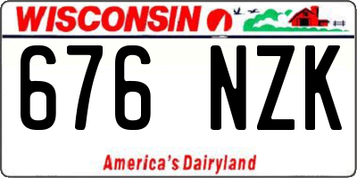WI license plate 676NZK
