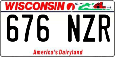 WI license plate 676NZR