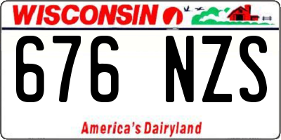 WI license plate 676NZS