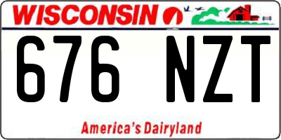 WI license plate 676NZT