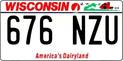 WI license plate 676NZU