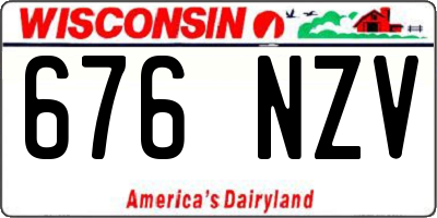 WI license plate 676NZV