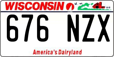 WI license plate 676NZX