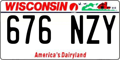 WI license plate 676NZY