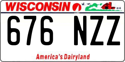 WI license plate 676NZZ