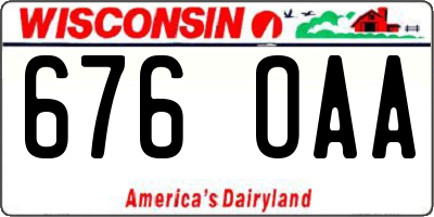 WI license plate 676OAA