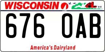 WI license plate 676OAB