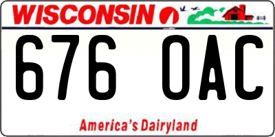WI license plate 676OAC