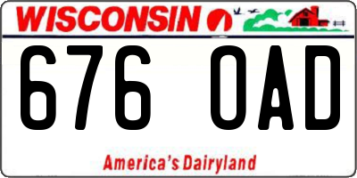 WI license plate 676OAD