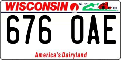 WI license plate 676OAE
