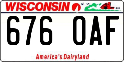 WI license plate 676OAF