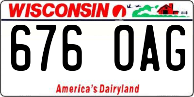 WI license plate 676OAG