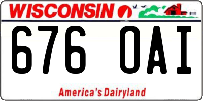 WI license plate 676OAI