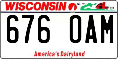 WI license plate 676OAM