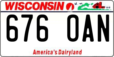 WI license plate 676OAN