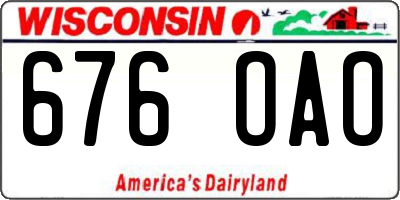 WI license plate 676OAO