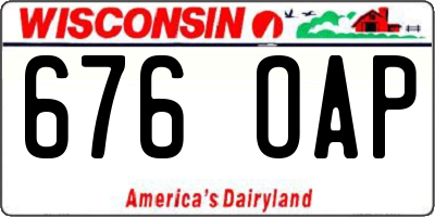 WI license plate 676OAP