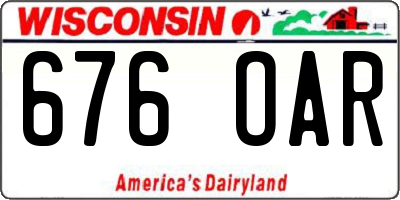 WI license plate 676OAR