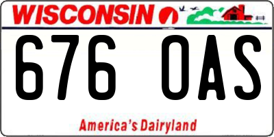 WI license plate 676OAS