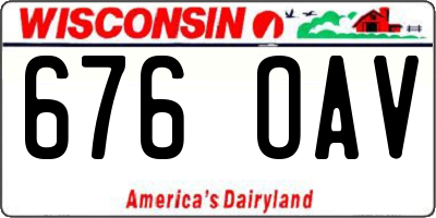 WI license plate 676OAV