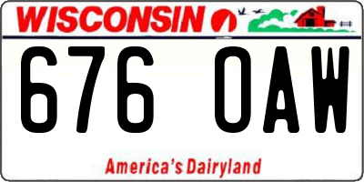 WI license plate 676OAW