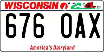 WI license plate 676OAX