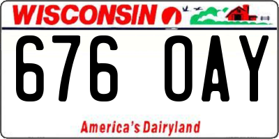 WI license plate 676OAY