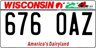 WI license plate 676OAZ