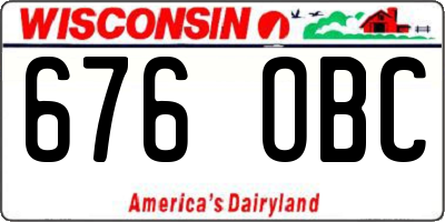 WI license plate 676OBC