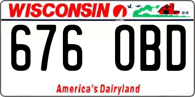 WI license plate 676OBD
