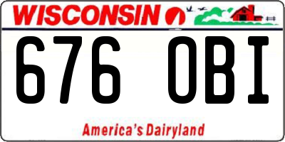 WI license plate 676OBI