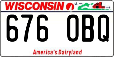 WI license plate 676OBQ
