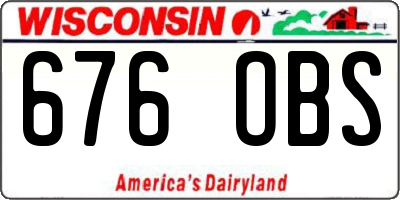 WI license plate 676OBS