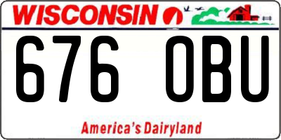 WI license plate 676OBU