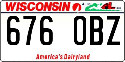 WI license plate 676OBZ