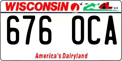 WI license plate 676OCA